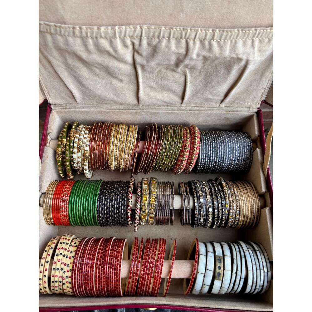 Vintage Indian Bangles in a Jewelry Case